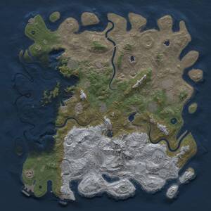 Thumbnail Rust Map: Procedural Map, Size: 5000, Seed: 15624441, 17 Monuments