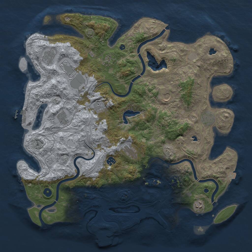 Rust Map: Procedural Map, Size: 4500, Seed: 503189458, 17 Monuments