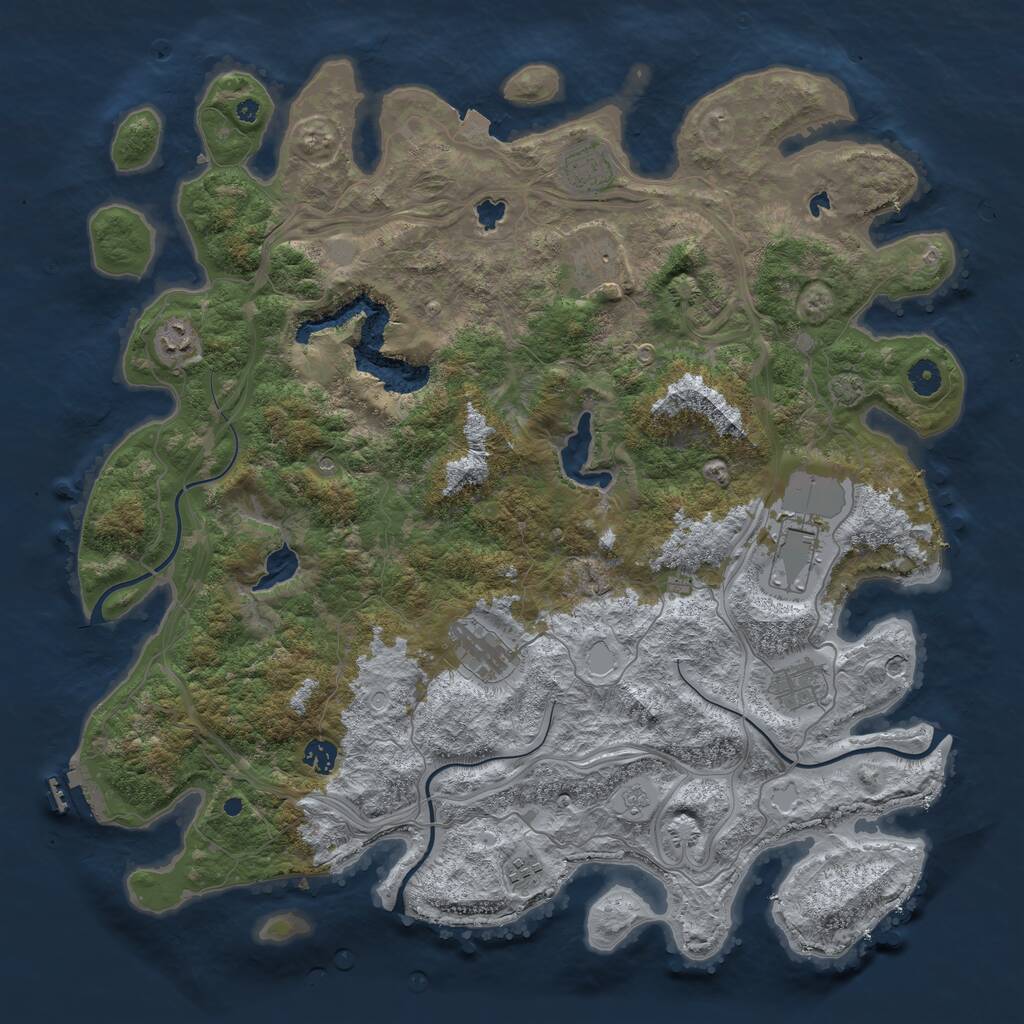 Rust Map: Procedural Map, Size: 4500, Seed: 76952, 13 Monuments