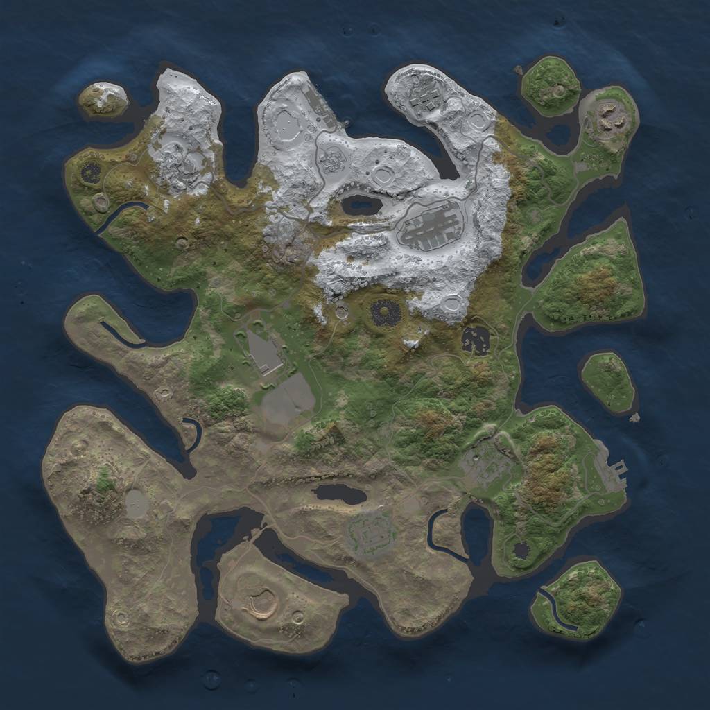 Rust Map: Procedural Map, Size: 3550, Seed: 621635, 18 Monuments