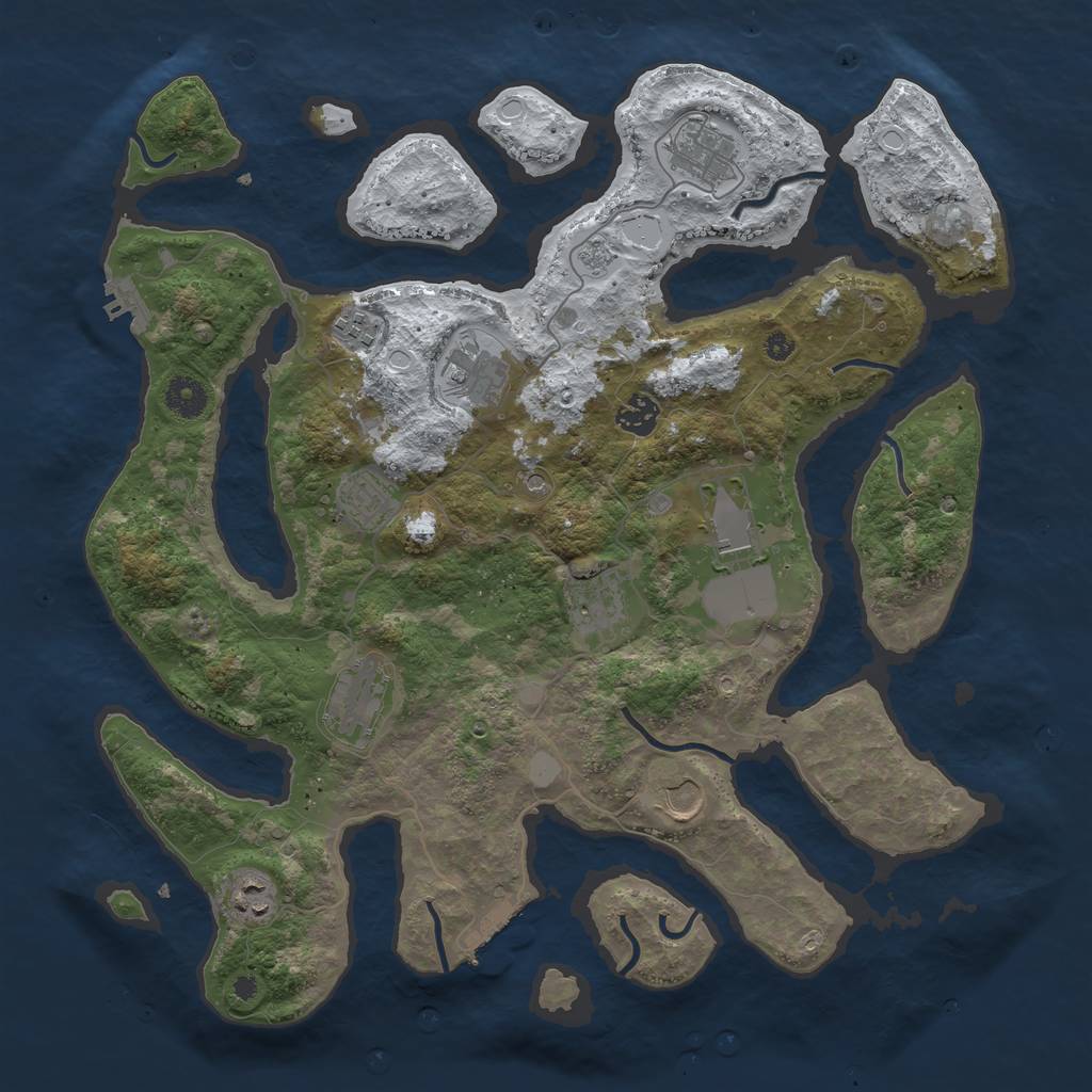 Rust Map: Procedural Map, Size: 3950, Seed: 1678603211, 19 Monuments
