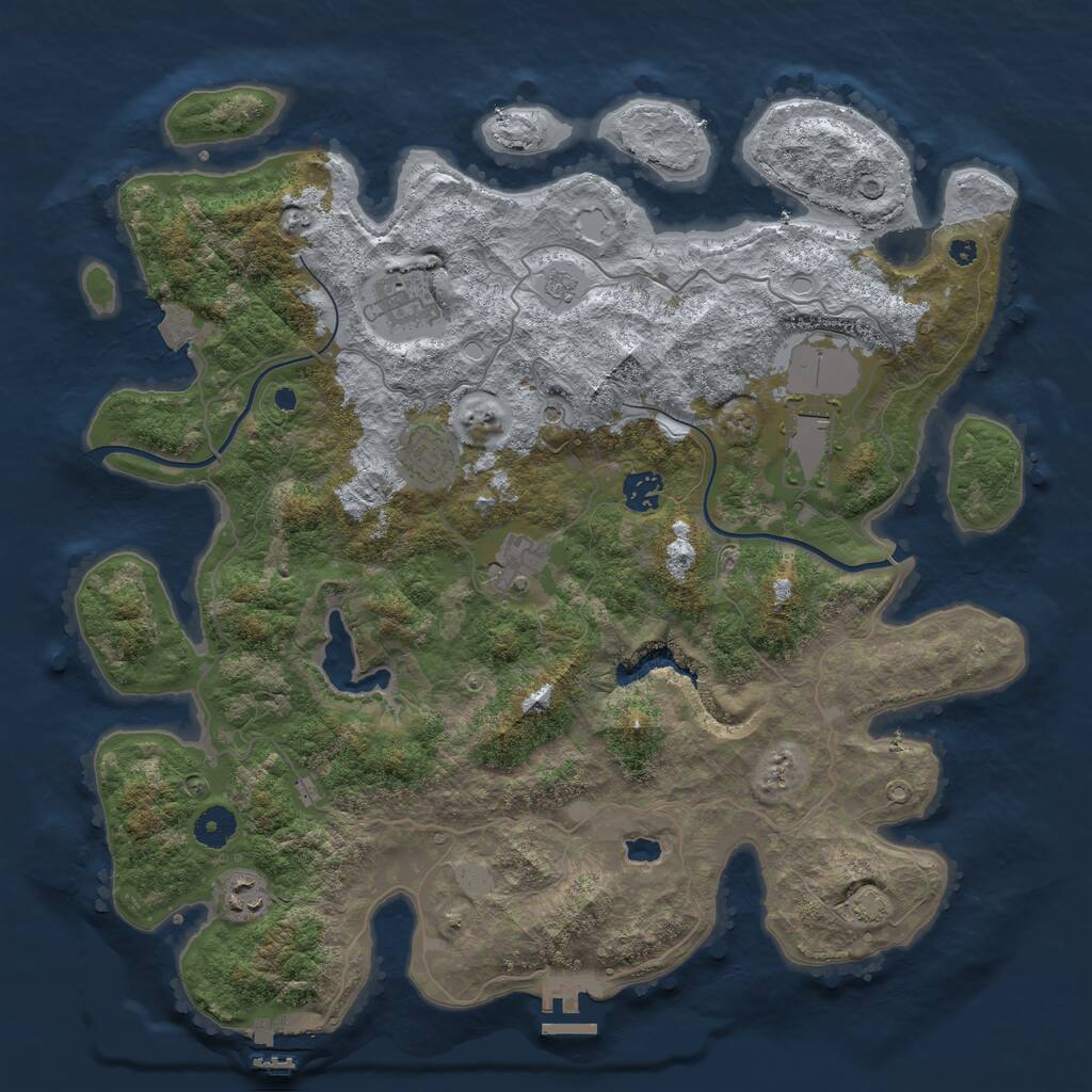 Rust Map: Procedural Map, Size: 4000, Seed: 901015258, 12 Monuments
