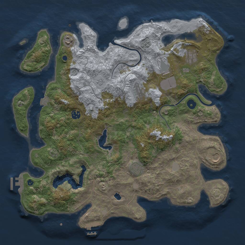 Rust Map: Procedural Map, Size: 4000, Seed: 1962078122, 14 Monuments