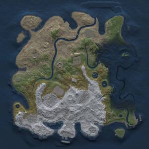 Thumbnail Rust Map: Procedural Map, Size: 3700, Seed: 1064509924, 15 Monuments