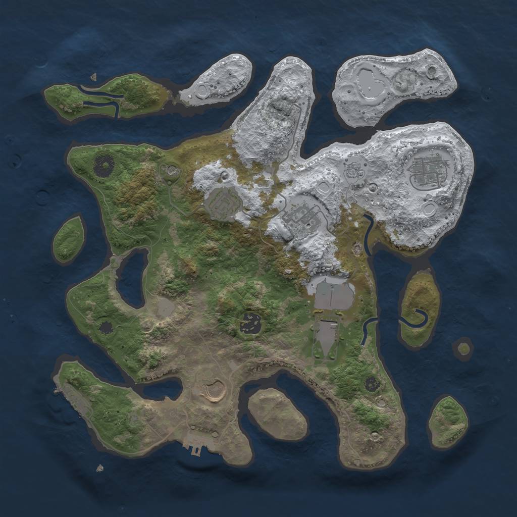 Rust Map: Procedural Map, Size: 3500, Seed: 1042520063, 15 Monuments