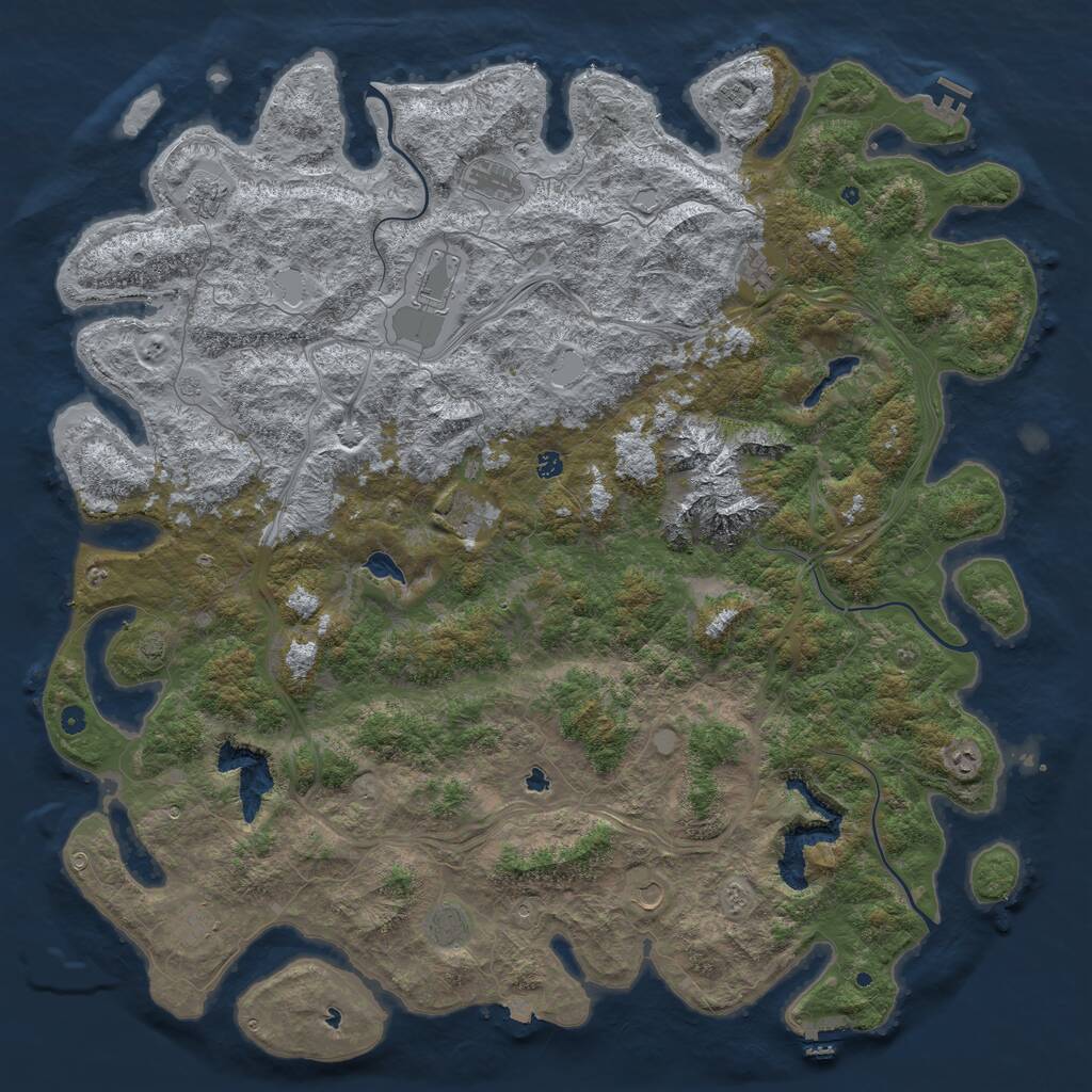 Rust Map: Procedural Map, Size: 6000, Seed: 589357, 17 Monuments