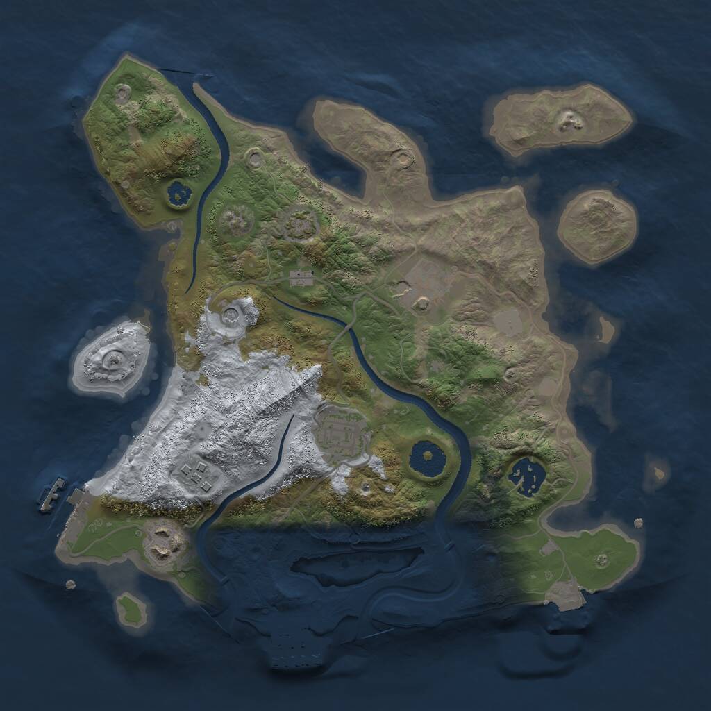 Rust Map: Procedural Map, Size: 3000, Seed: 1628523264, 10 Monuments