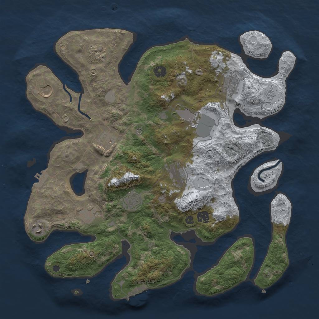 Rust Map: Procedural Map, Size: 3850, Seed: 1416311373, 20 Monuments