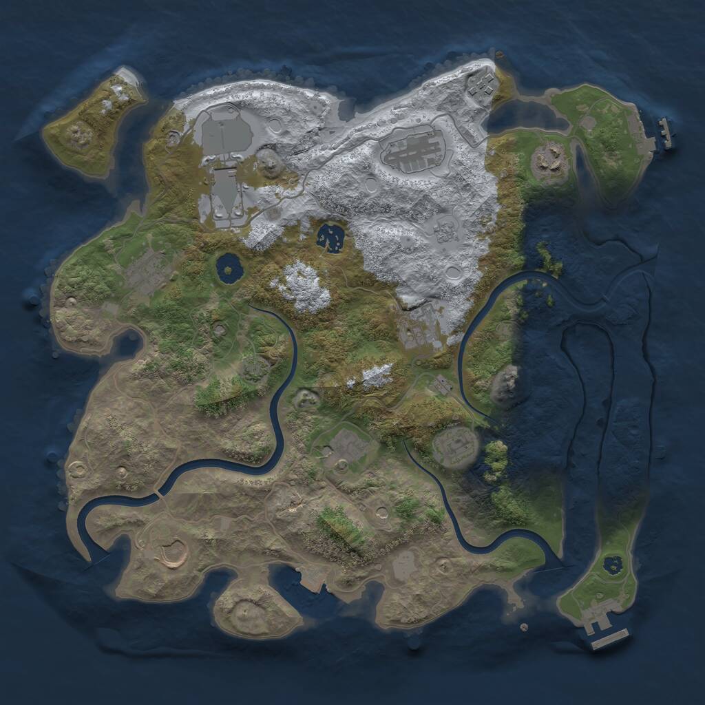Rust Map: Procedural Map, Size: 3700, Seed: 1684827567, 16 Monuments