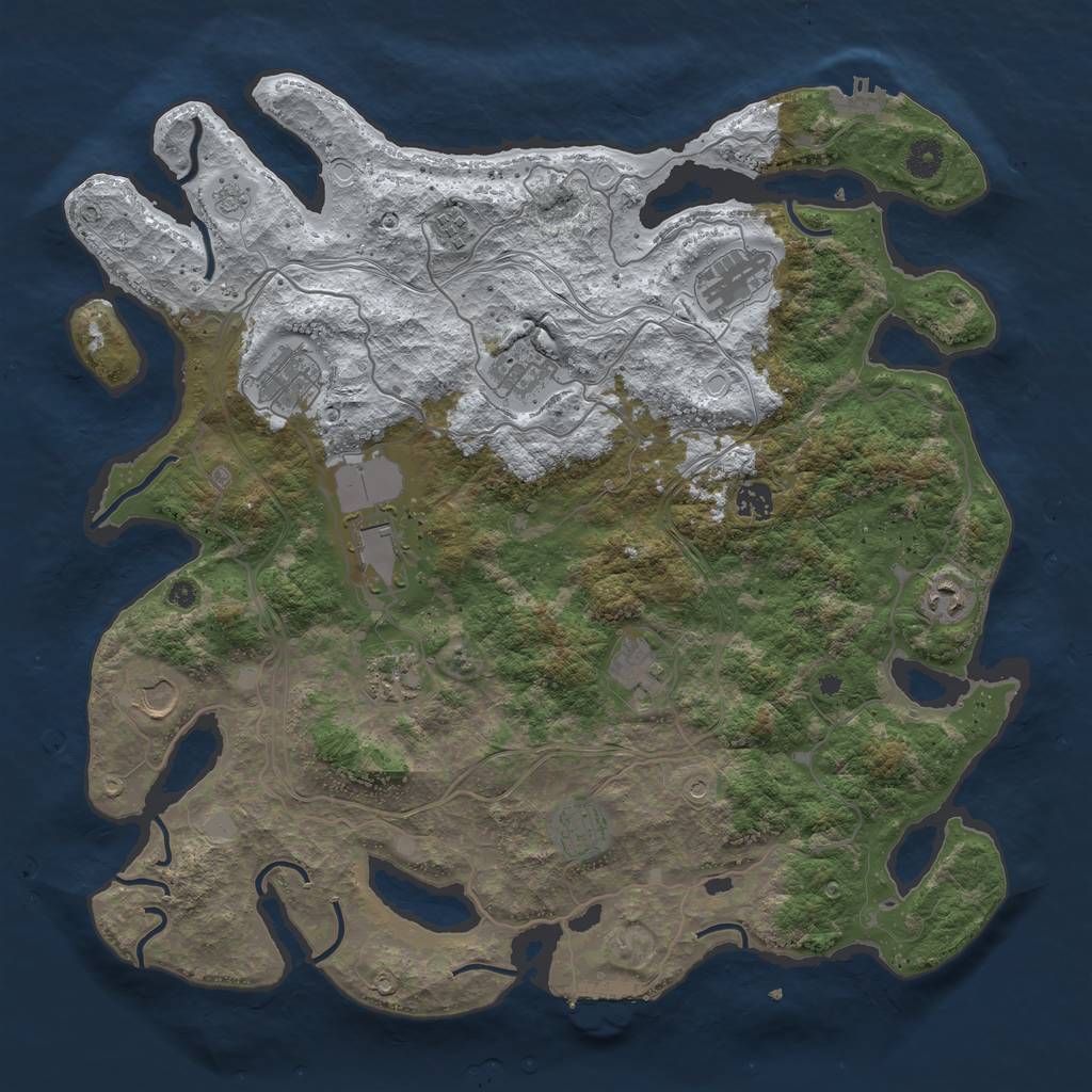 Rust Map: Procedural Map, Size: 4250, Seed: 7022022, 20 Monuments