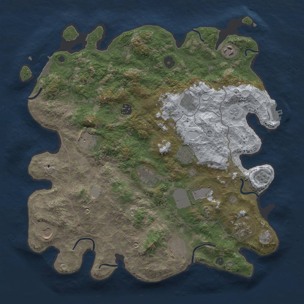 Rust Map: Procedural Map, Size: 4000, Seed: 40, 20 Monuments