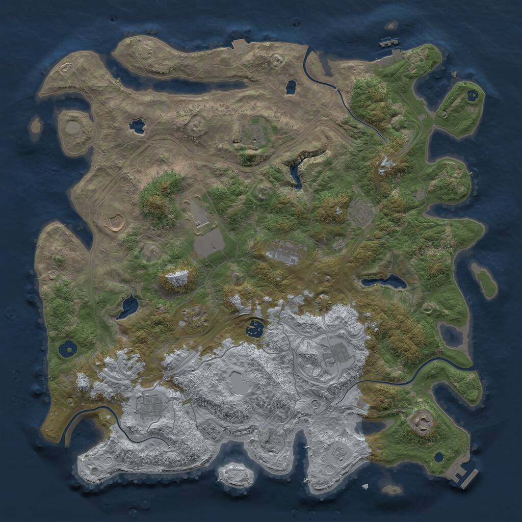 Rust Map: Procedural Map, Size: 4500, Seed: 169696969, 17 Monuments