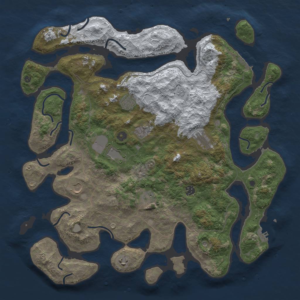 Rust Map: Procedural Map, Size: 4500, Seed: 115589745, 18 Monuments