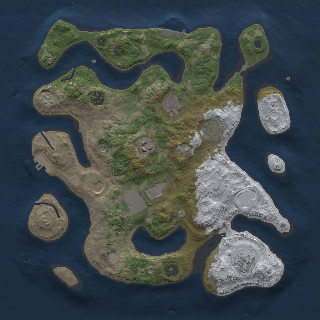 Rust Map: Procedural Map, Size: 3500, Seed: 7875820, 17 Monuments