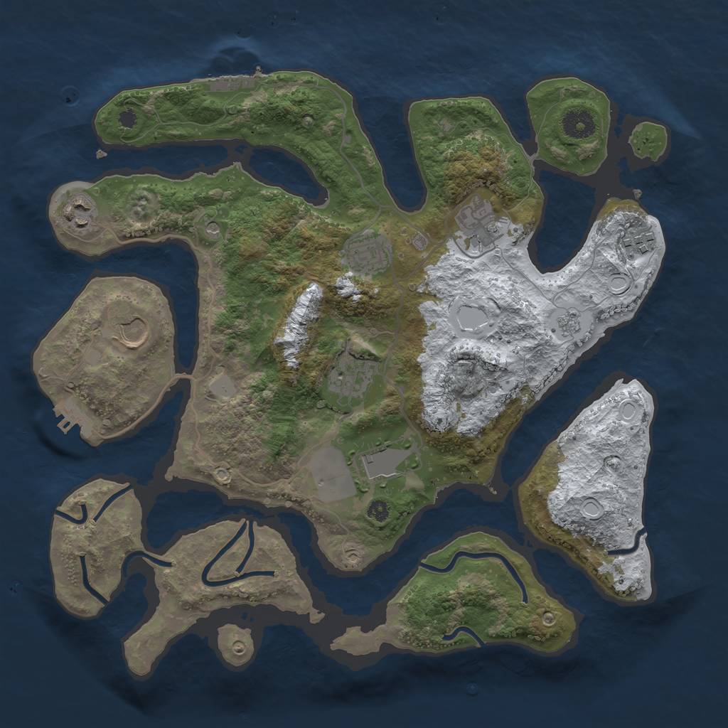 Rust Map: Procedural Map, Size: 3550, Seed: 700385, 16 Monuments