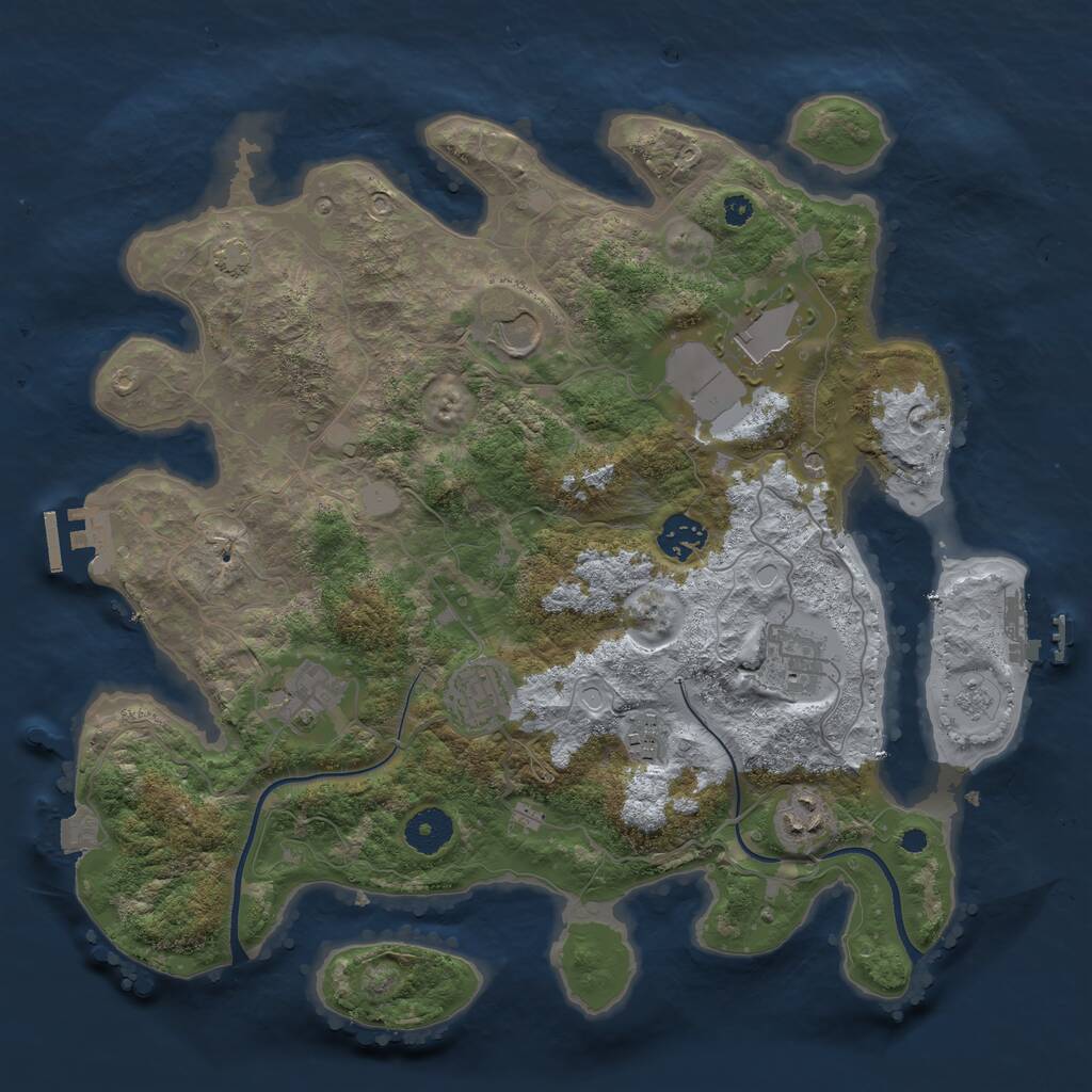 Rust Map: Procedural Map, Size: 3600, Seed: 34, 14 Monuments