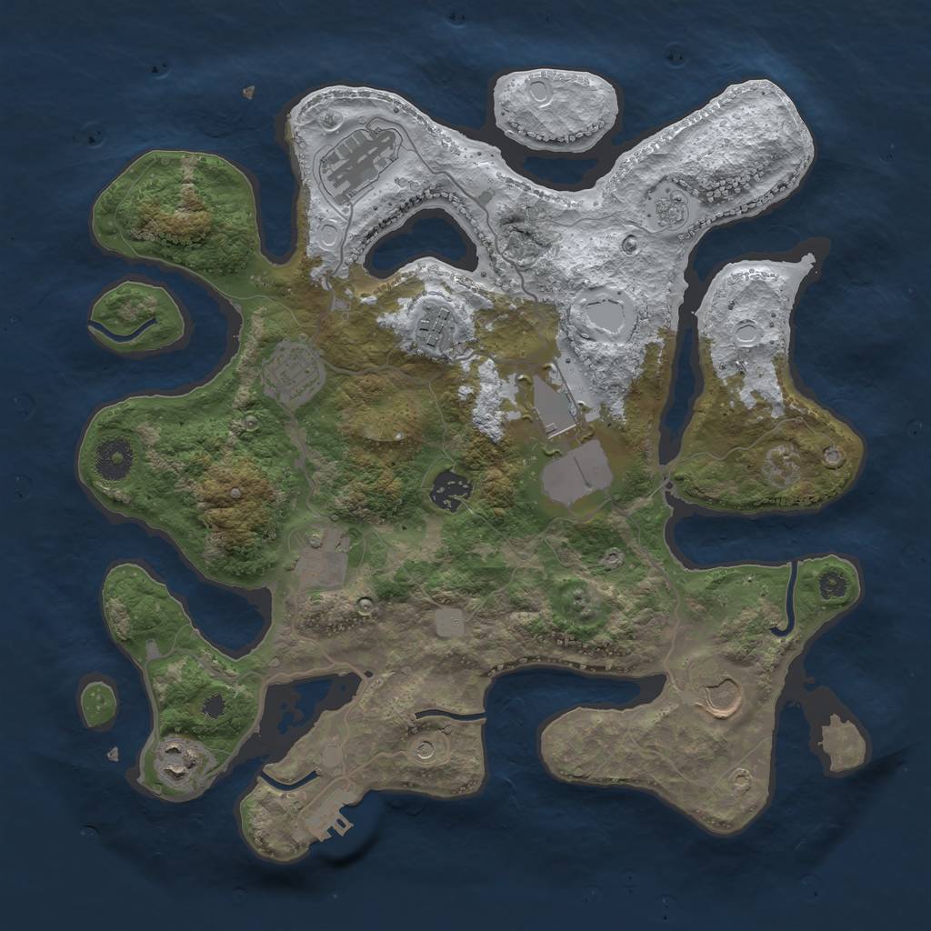 Rust Map: Procedural Map, Size: 3500, Seed: 1965052022, 16 Monuments
