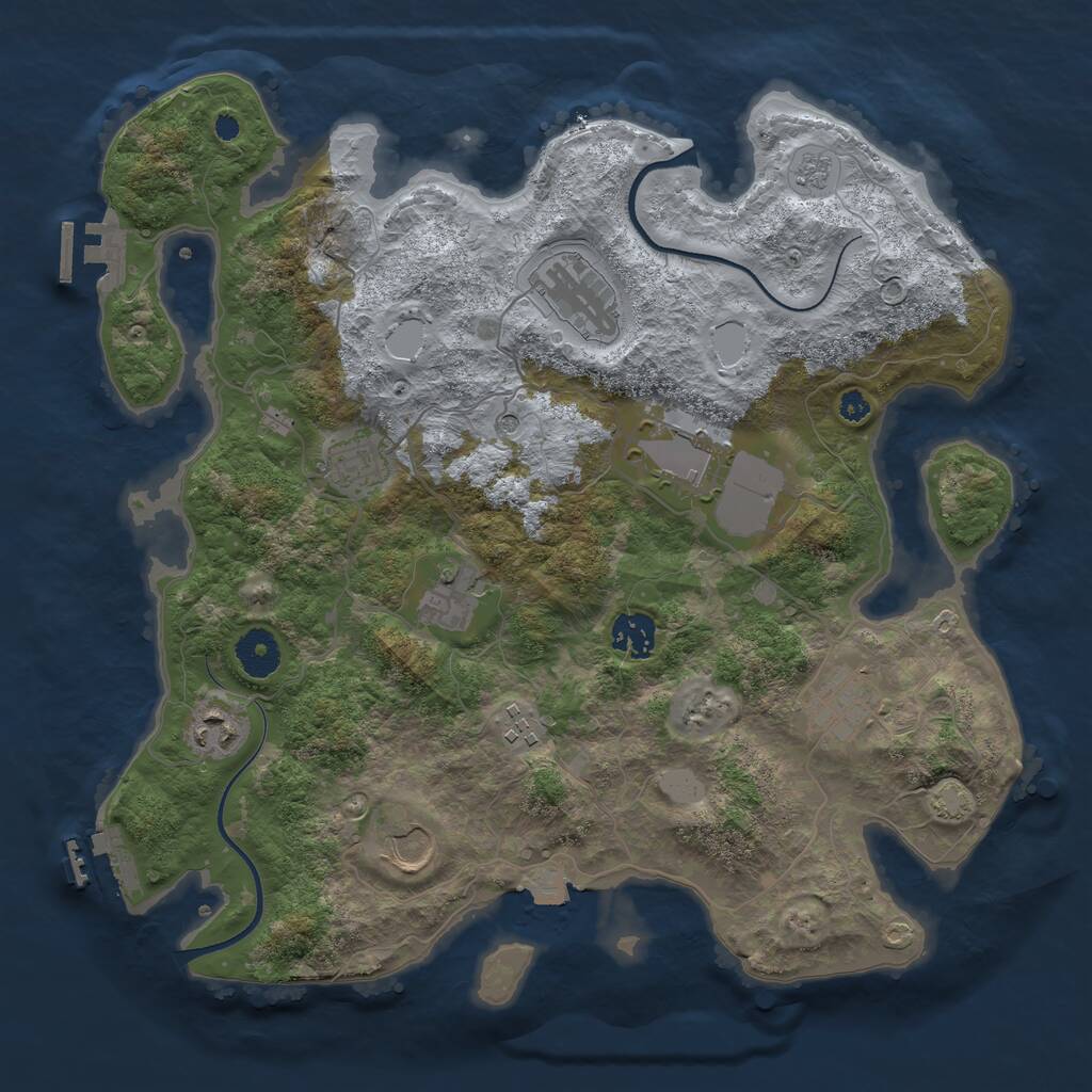 Rust Map: Procedural Map, Size: 3600, Seed: 1422922851, 15 Monuments