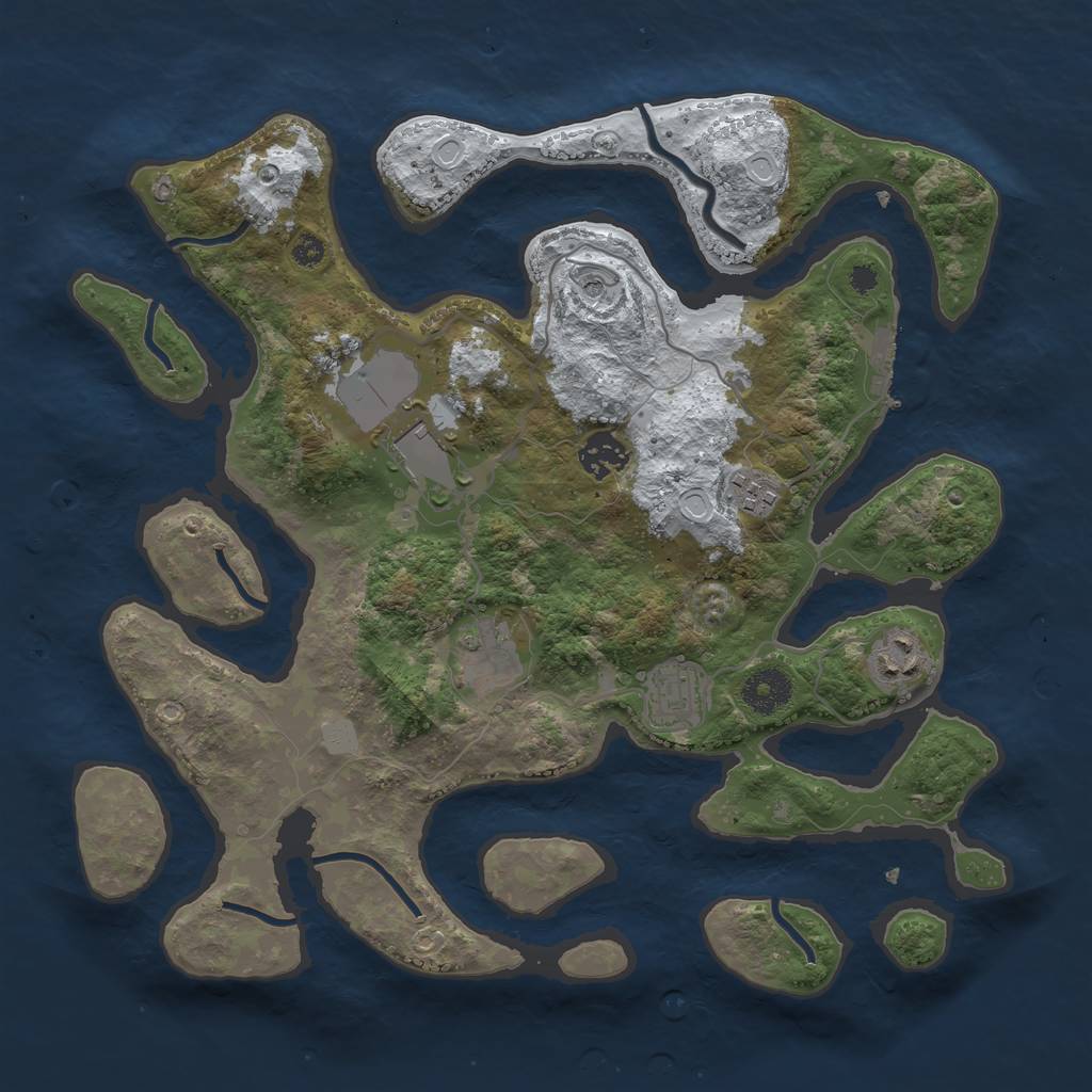 Rust Map: Procedural Map, Size: 3500, Seed: 191958245, 13 Monuments