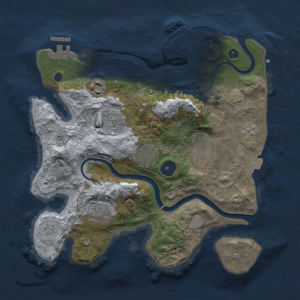 Rust Map: Procedural Map, Size: 3000, Seed: 38675469, 12 Monuments