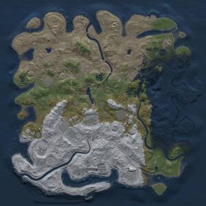 Thumbnail Rust Map: Procedural Map, Size: 4600, Seed: 33784, 17 Monuments