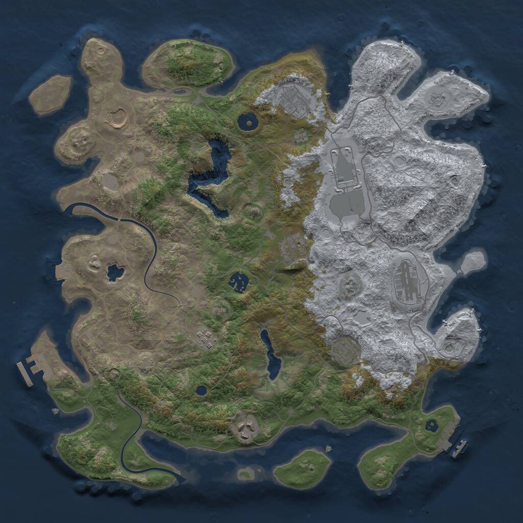 Rust Map: Procedural Map, Size: 4000, Seed: 7565754, 15 Monuments