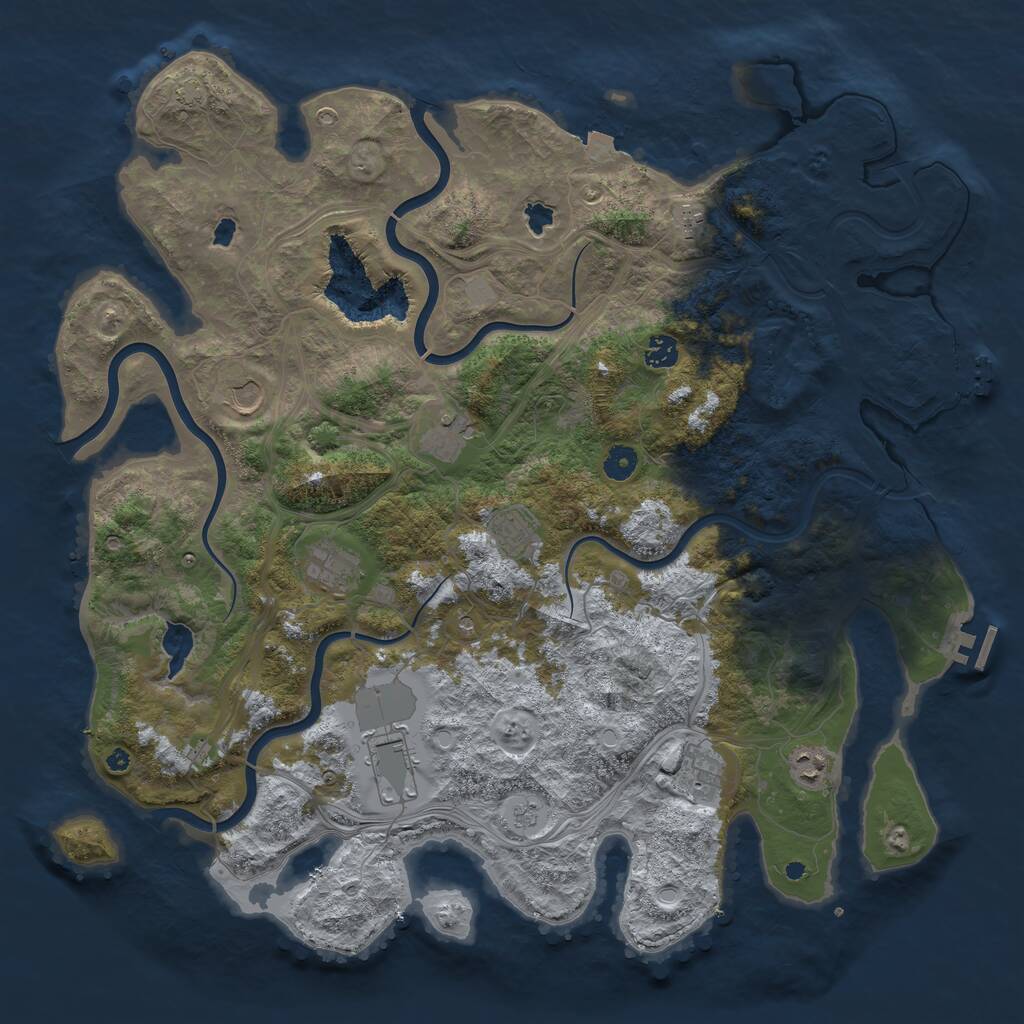 Rust Map: Procedural Map, Size: 4500, Seed: 1709872275, 15 Monuments