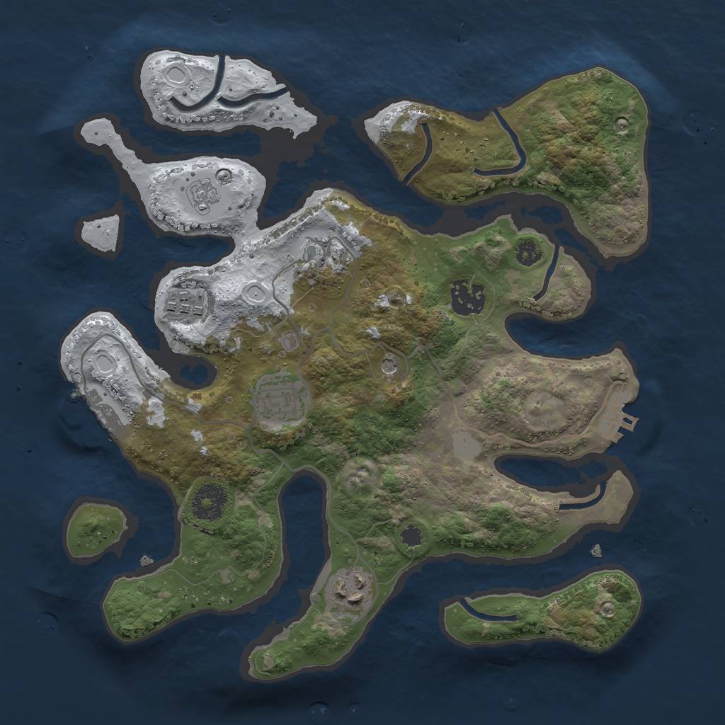 Rust Map: Procedural Map, Size: 3000, Seed: 168525080, 14 Monuments