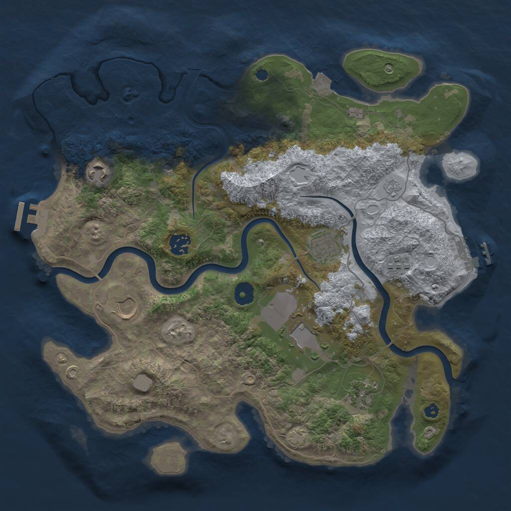 Rust Map: Procedural Map, Size: 3550, Seed: 135559, 13 Monuments