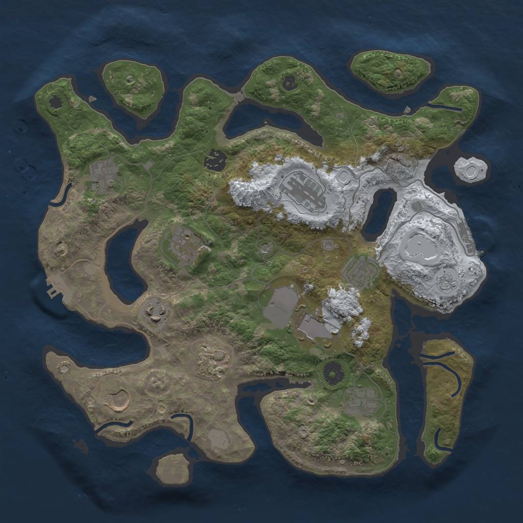 Rust Map: Procedural Map, Size: 3550, Seed: 135559, 19 Monuments