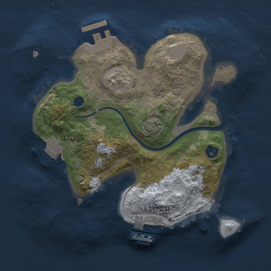 Rust Map: Procedural Map, Size: 2100, Seed: 1489761254, 4 Monuments