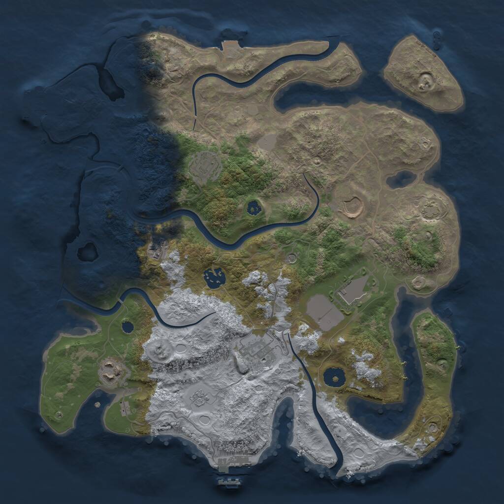 Rust Map: Procedural Map, Size: 3550, Seed: 928595, 13 Monuments