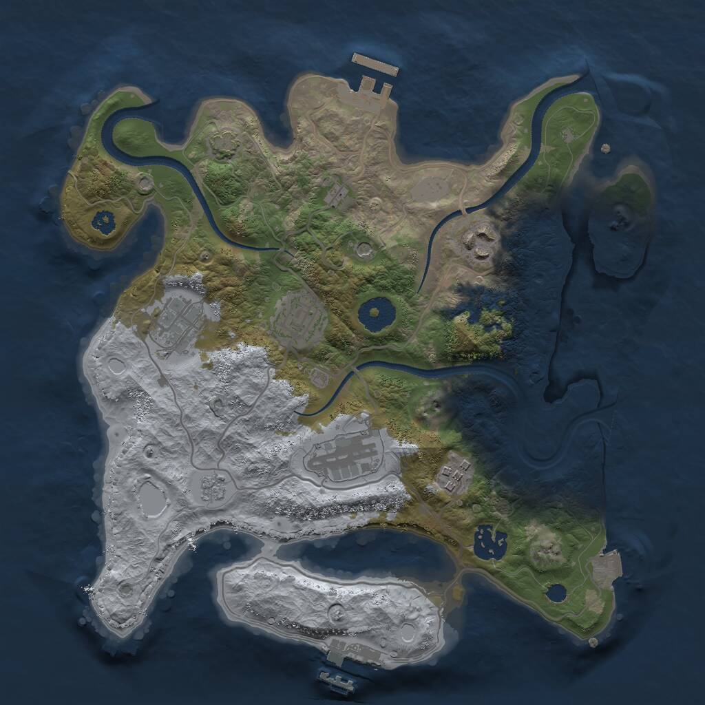 Rust Map: Procedural Map, Size: 3000, Seed: 1948903570, 12 Monuments
