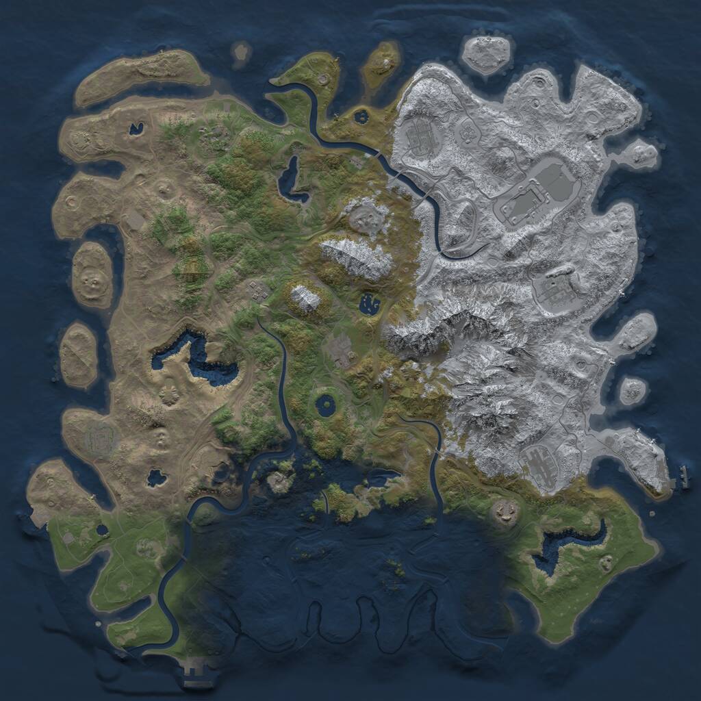 Rust Map: Procedural Map, Size: 5000, Seed: 67378766, 17 Monuments
