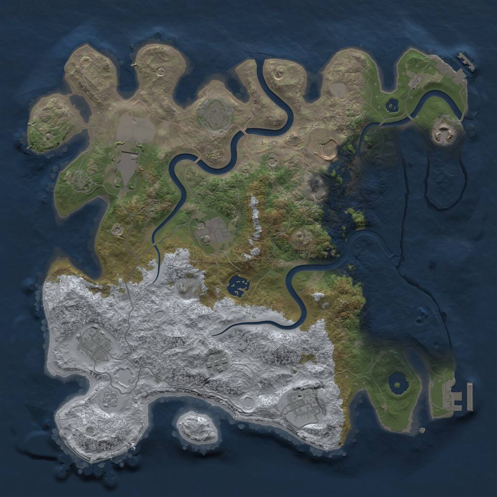 Rust Map: Procedural Map, Size: 3550, Seed: 149220, 15 Monuments