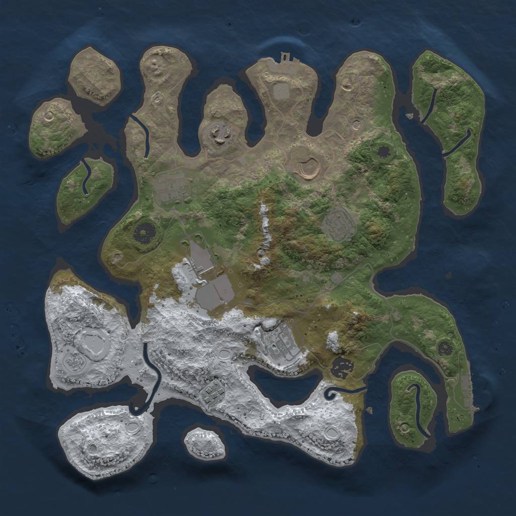 Rust Map: Procedural Map, Size: 3550, Seed: 149220, 17 Monuments