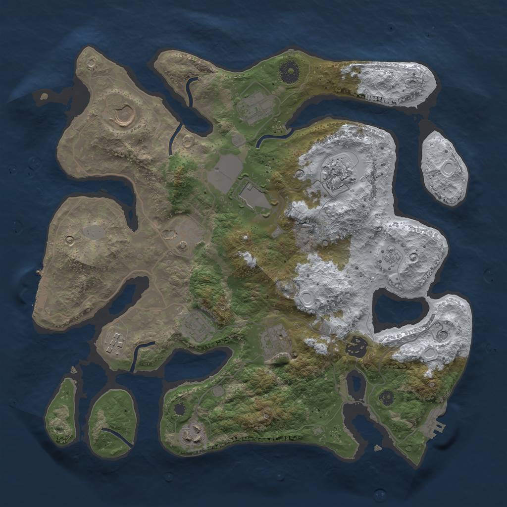 Rust Map: Procedural Map, Size: 3550, Seed: 304882911, 19 Monuments