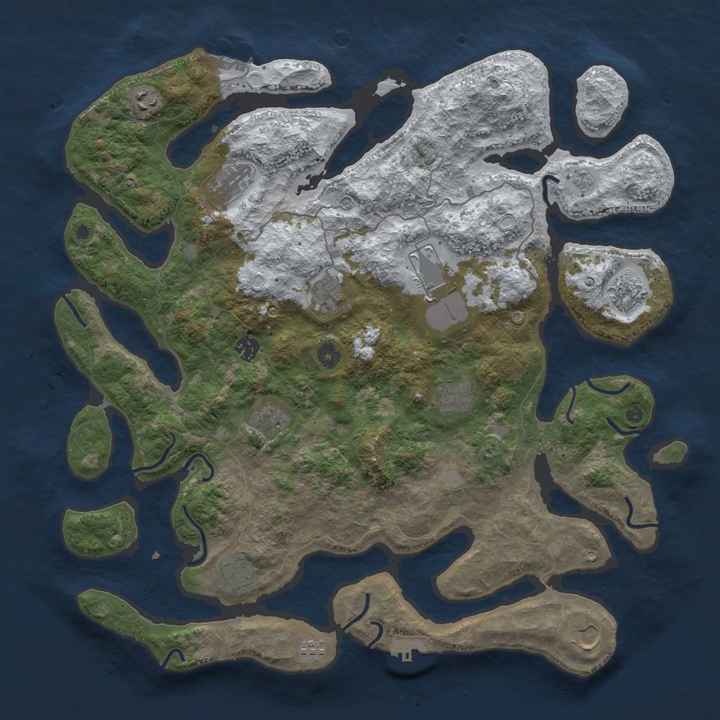 Rust Map: Procedural Map, Size: 4500, Seed: 2038943, 20 Monuments