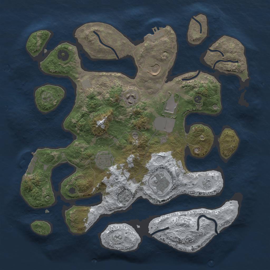Rust Map: Procedural Map, Size: 3500, Seed: 21474865, 15 Monuments