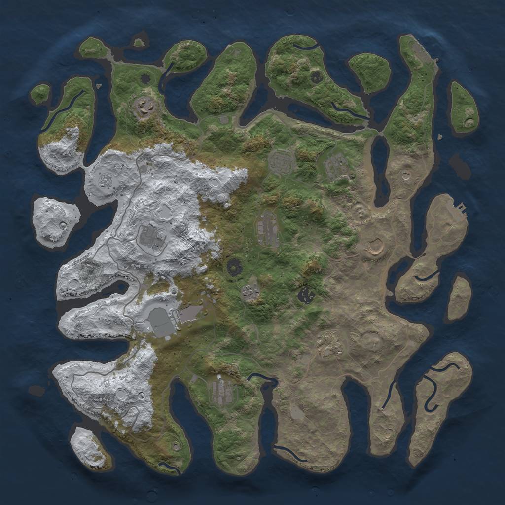 Rust Map: Procedural Map, Size: 4500, Seed: 326519, 20 Monuments