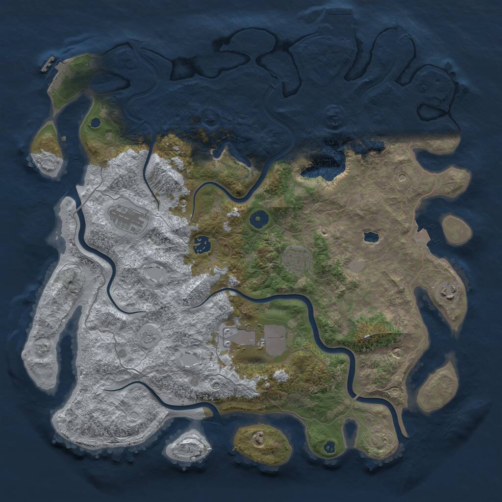 Rust Map: Procedural Map, Size: 4200, Seed: 1438644067, 11 Monuments