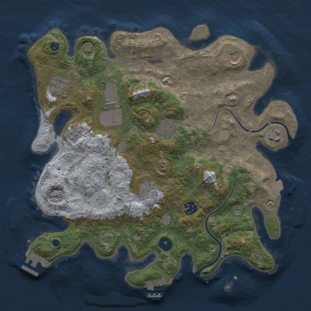 Rust Map: Procedural Map, Size: 3500, Seed: 4022022, 14 Monuments