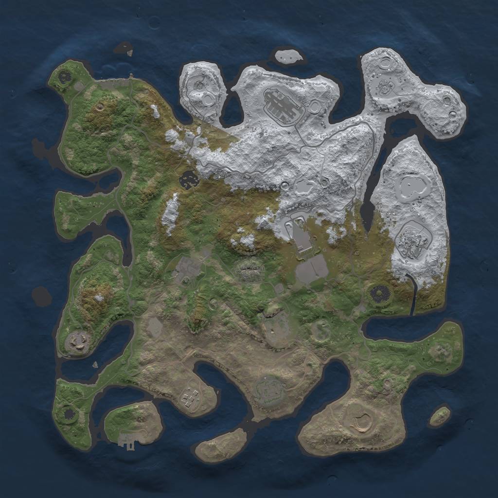 Rust Map: Procedural Map, Size: 4000, Seed: 4686756, 19 Monuments