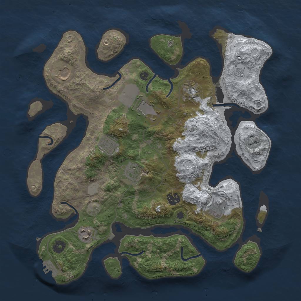 Rust Map: Procedural Map, Size: 3550, Seed: 480990, 15 Monuments