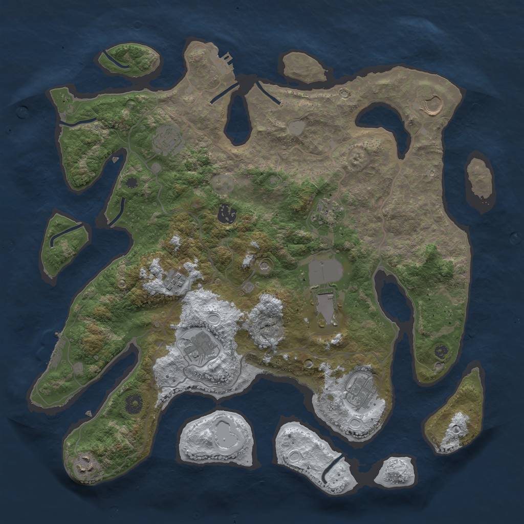 Rust Map: Procedural Map, Size: 4000, Seed: 2066542019, 17 Monuments