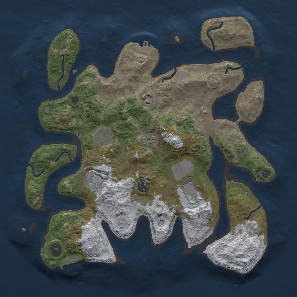 Rust Map: Procedural Map, Size: 3550, Seed: 785727, 15 Monuments