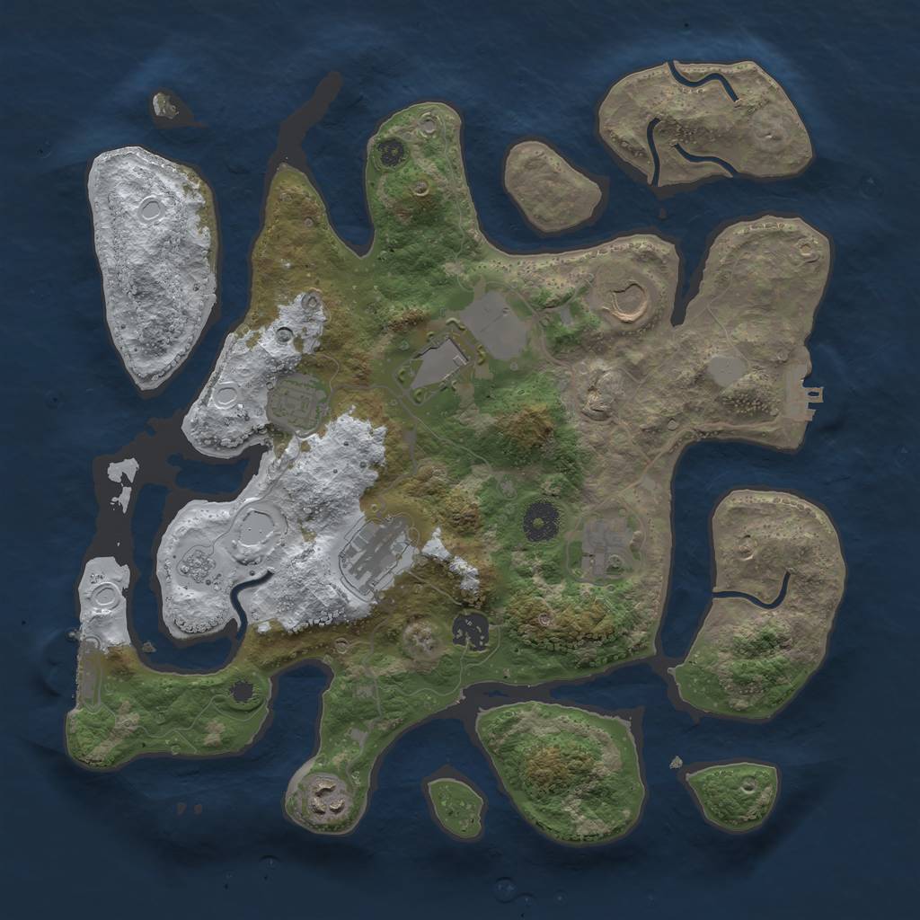 Rust Map: Procedural Map, Size: 3550, Seed: 382683, 15 Monuments