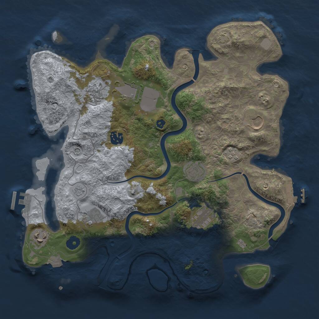 Rust Map: Procedural Map, Size: 3550, Seed: 382683, 15 Monuments