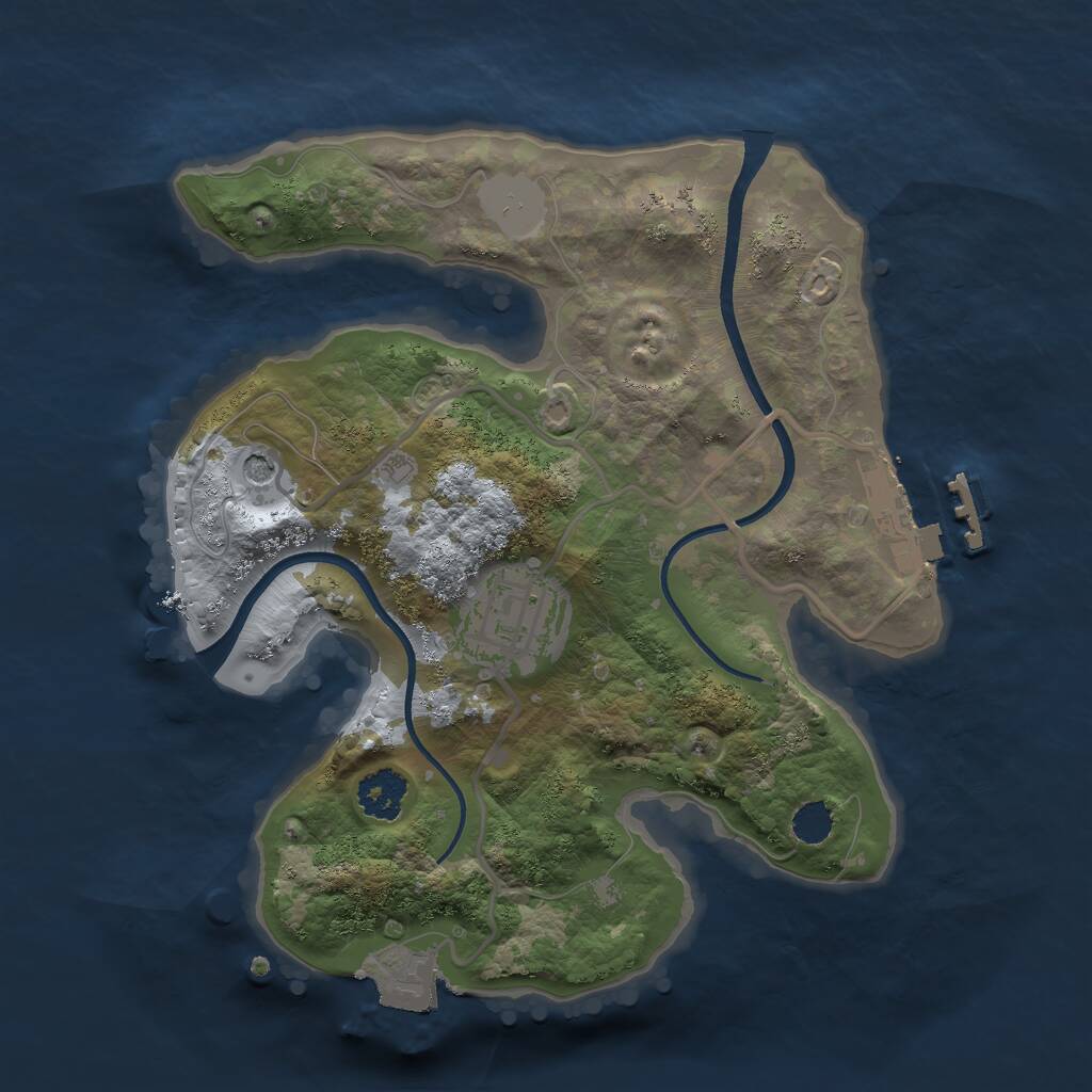 Rust Map: Procedural Map, Size: 2200, Seed: 362386922, 4 Monuments