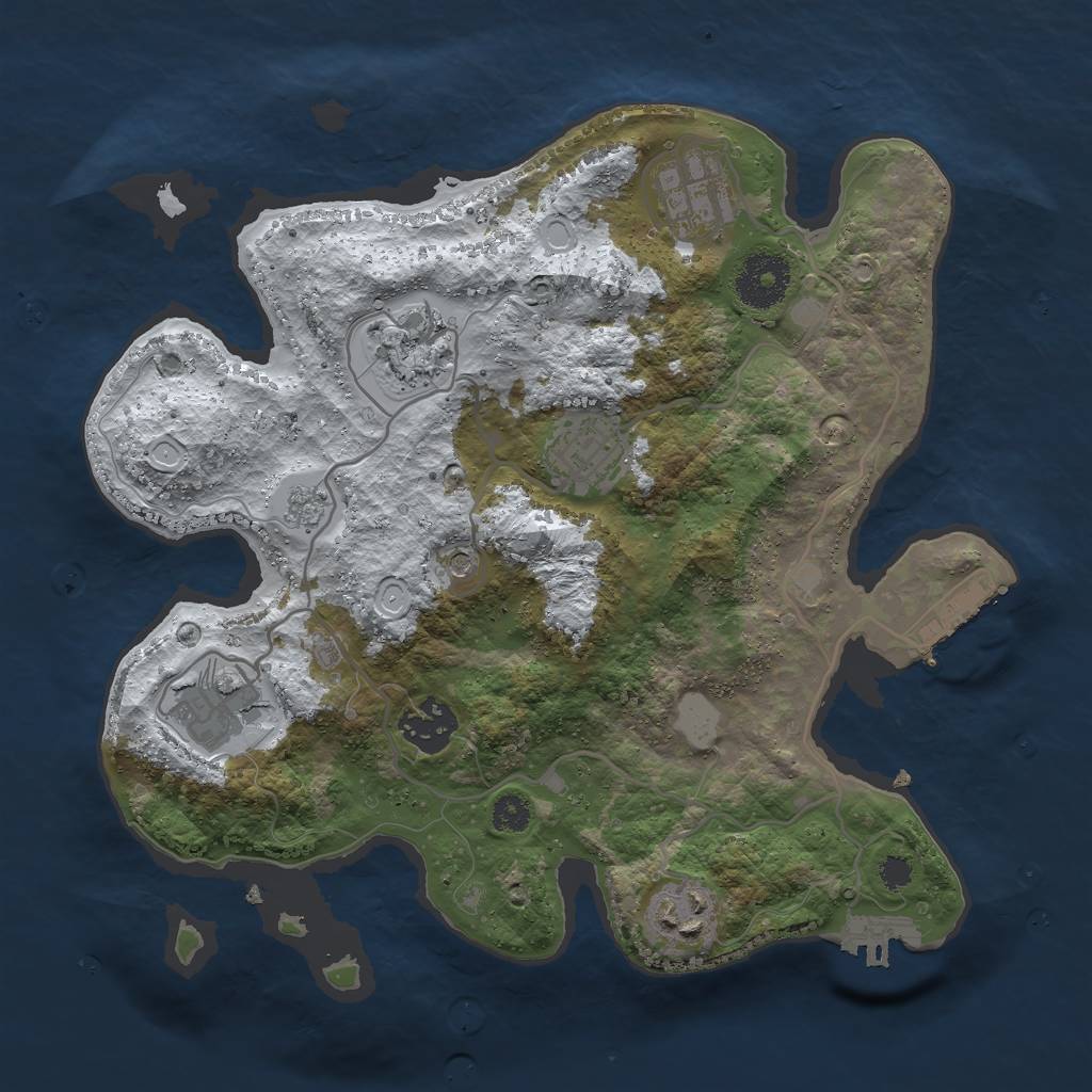 Rust Map: Procedural Map, Size: 3000, Seed: 976461234, 15 Monuments